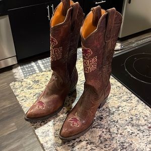 Texas State University game day cowboy boots size 6